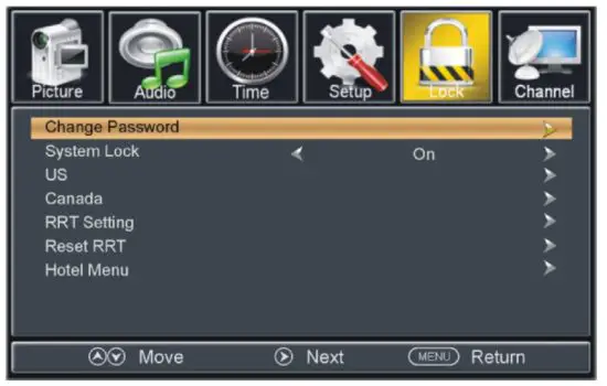 naxa NTD-2460A 24 Inch Wide Screen HD LED TV - lock