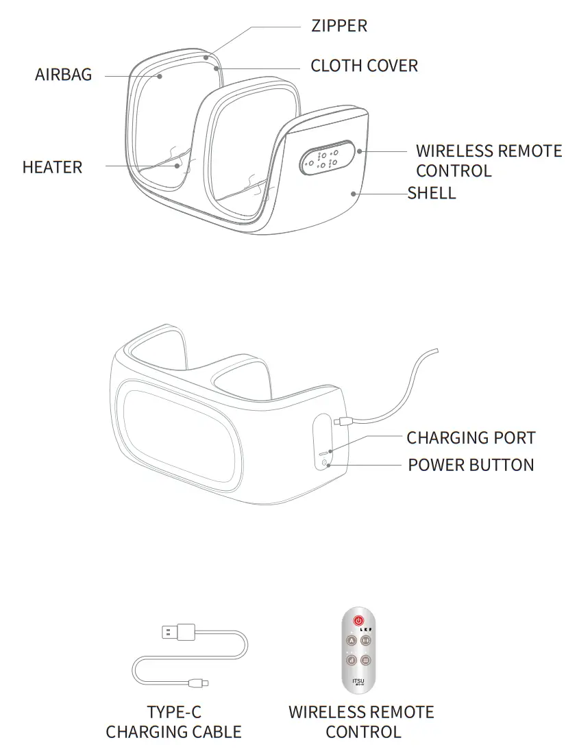 ITSU IS0141 Foot Massager - parts
