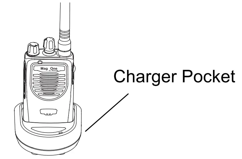 motorola Mag One BPR40 Portable Two Way Radio - Charger Pocket