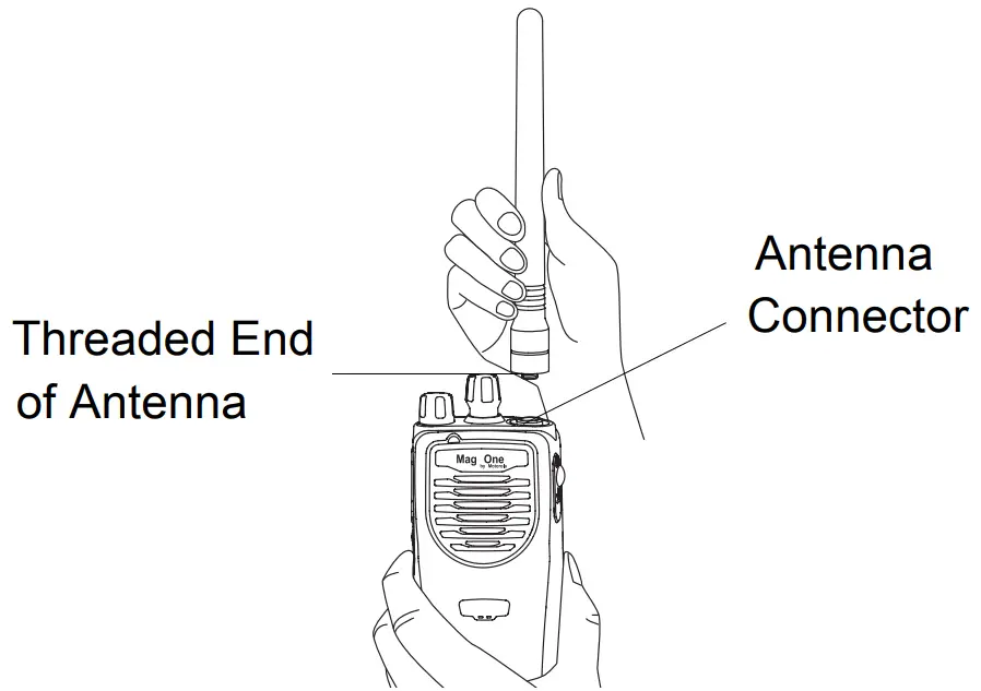 motorola Mag One BPR40 Portable Two Way Radio - Removing the Antenna