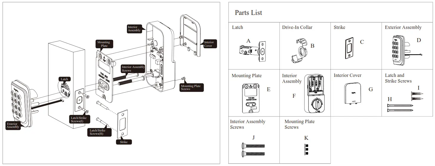 hugolog DE DOOR 16H 1162 Keyless Entry Door Lock - fig