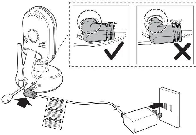 VTech VM818HD HD Video Baby Monitor - Connect the baby monitor