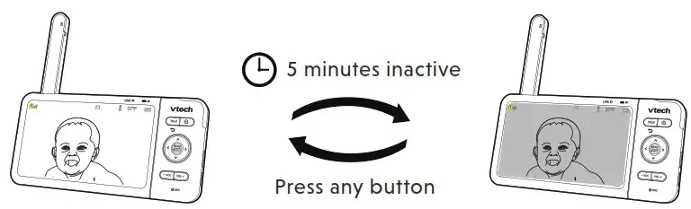VTech VM818HD HD Video Baby Monitor - Dim mode