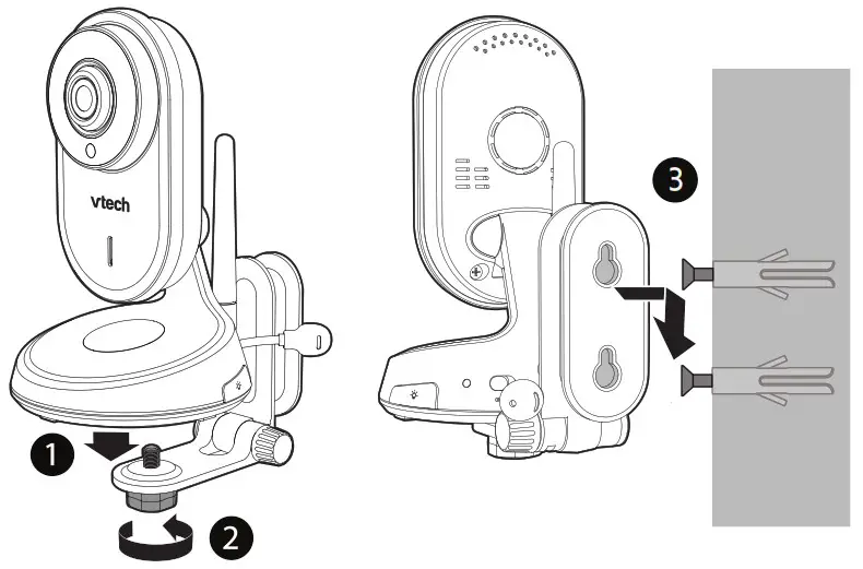 VTech VM818HD HD Video Baby Monitor - Mount the baby unit on dry wall 6