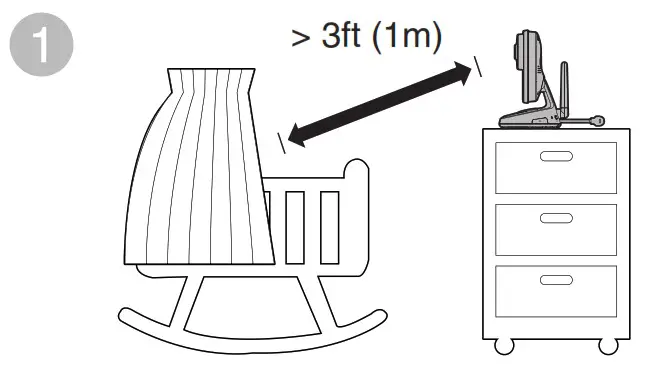 VTech VM818HD HD Video Baby Monitor - Positioning the baby monitor 1