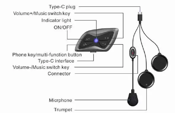 Teleheer-T6-Plus-MotorcycleHelmet-Waterproof-Bluetooth-Headset-or-Intercom-fig-1