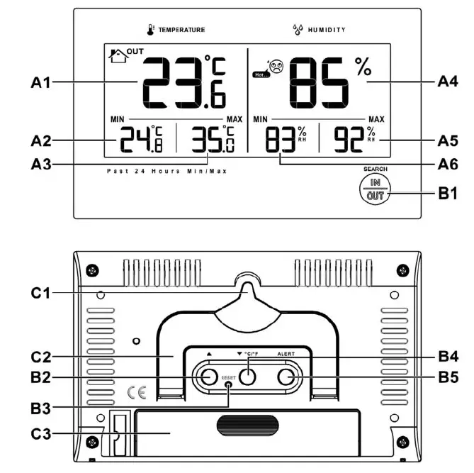 HYUNDAI WS 2215 Digital Thermometer with Humidity fig 1