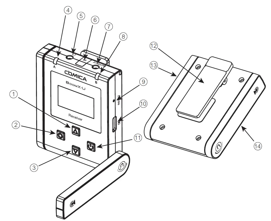 COMICA U2 BOOMX-U Broadcasting-Level Multi-Functional Mini UHF Wireless Microphone fig 5