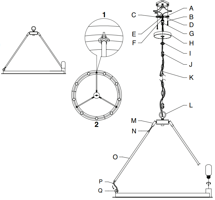 Hunter 19030 Saddlewood 6 Light Chandelier