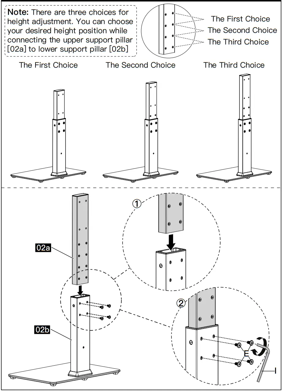 Connect the Upper Support Pillar [02a] to Lower Support Pillar [02b]