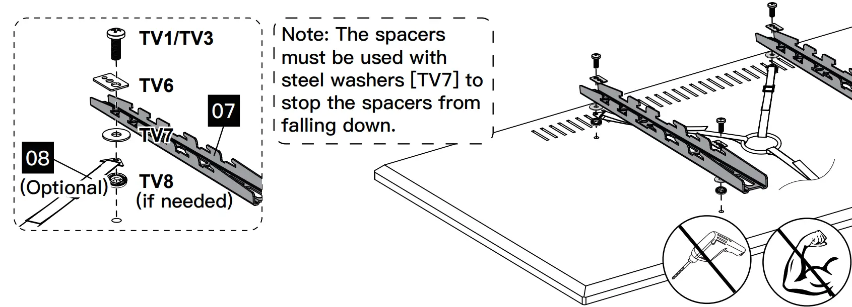 Step 4 Secure the TV Brackets to a TV