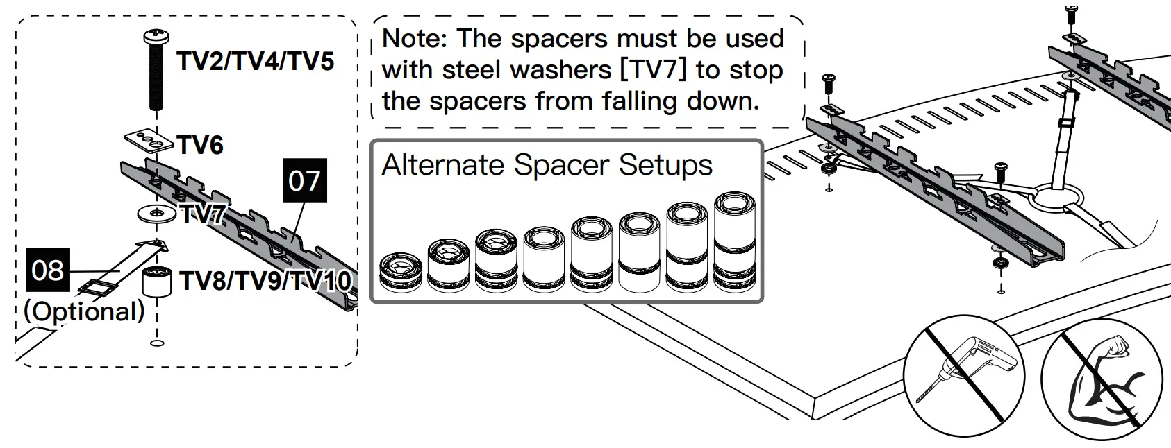Step 4 Secure the TV Brackets to a TV