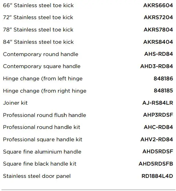 FISHER PAYKEL RS1884FLJ1 18 Inch Ice Integrated Column Freezer User Guide - SPECIFICATIONS