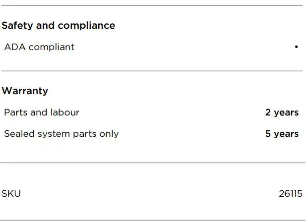 FISHER PAYKEL RS1884FLJ1 18 Inch Ice Integrated Column Freezer User Guide - SPECIFICATIONS
