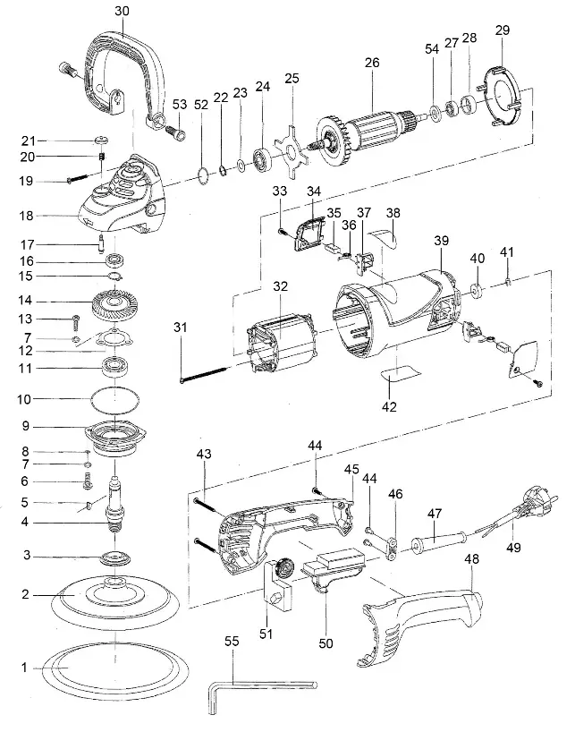Clarke CON180 180mm Sander or Polisher - PARTS LIST & DIAGRAM