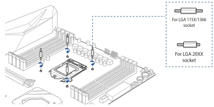 ASUS 90RC0030 M0UAY0 ROG Ryujin 240 All in One Liquid CPU Cooler - Installing the AIO cooler 3