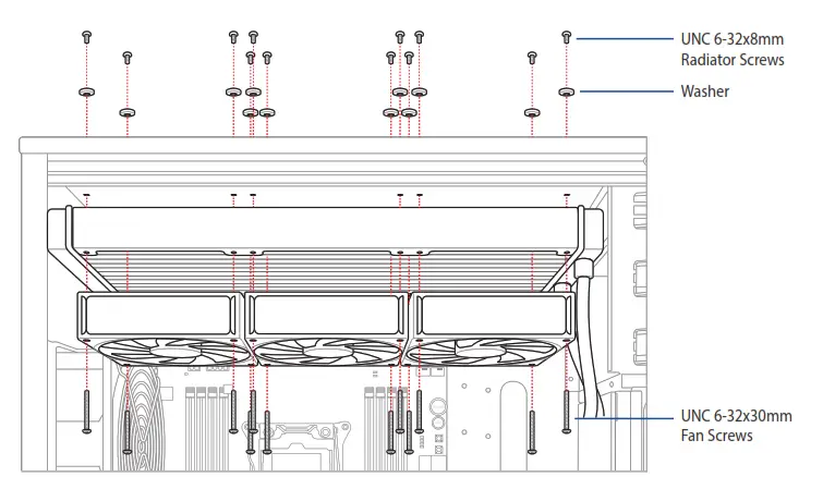 ASUS 90RC0030 M0UAY0 ROG Ryujin 240 All in One Liquid CPU Cooler - Installing the AIO cooler 8