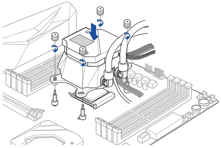 ASUS 90RC0030 M0UAY0 ROG Ryujin 240 All in One Liquid CPU Cooler - Installing the AIO cooler 9