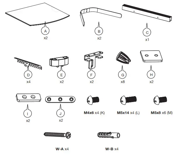VonHaus 3005034 Floating Black Glass TV Shelf - Figure 1
