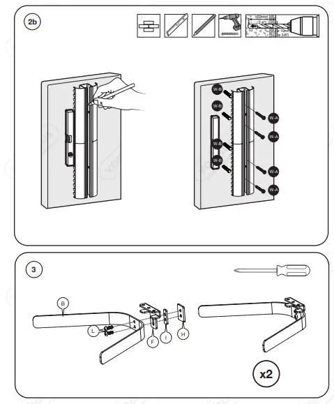 VonHaus 3005034 Floating Black Glass TV Shelf - Figure 3