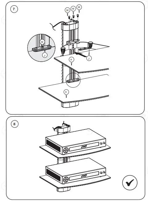 VonHaus 3005034 Floating Black Glass TV Shelf - Figure 5