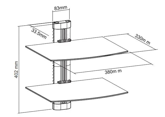 VonHaus 3005034 Floating Black Glass TV Shelf