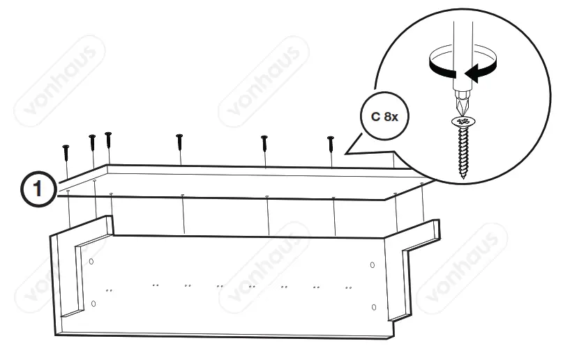 vonhaus 3000217 Grey and Ash Coat Hooks & Shelf Unit - fig 3