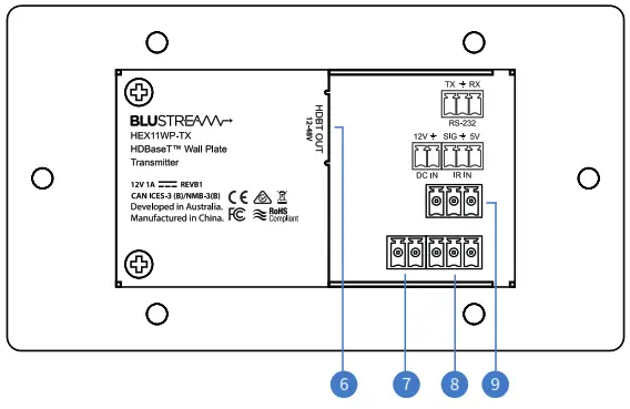 BLUSTREAM HEX11WP TX Wall Plate Transmitter - FIG 2