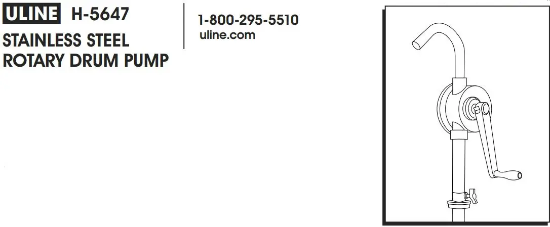 ULINE H-5647 Stainless Steel Rotary Drum Pump User Guide