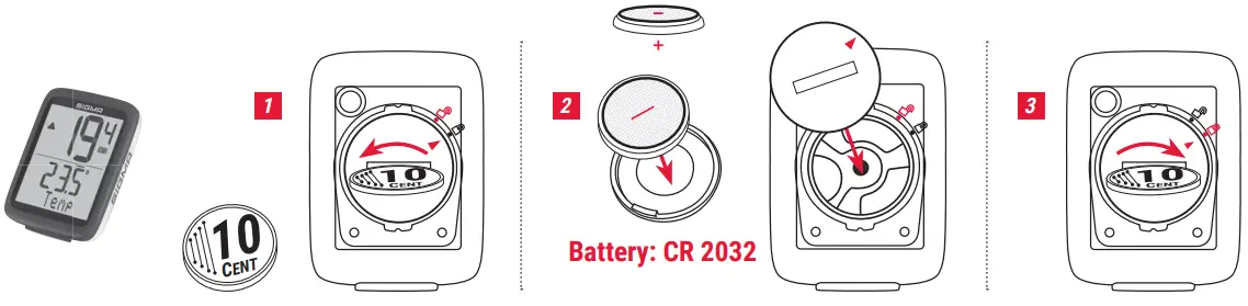 BC 10.0 WR Wired Sigma Sport Bike Computer - BATTERY CHANGE