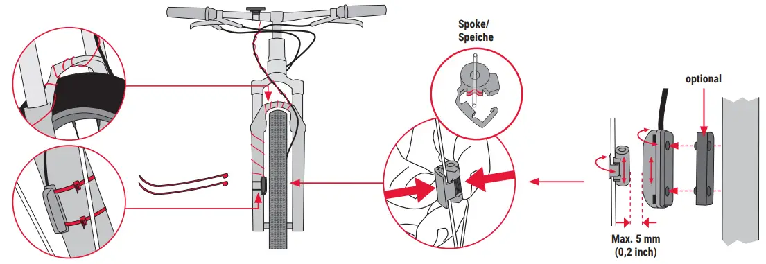 BC 10.0 WR Wired Sigma Sport Bike Computer - INSTALLATION WIRED SPEED SENSOR