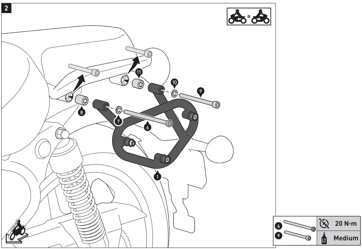 BC.HTA.41.983.20000 Legend Gear Side Bag System Mounting illustration