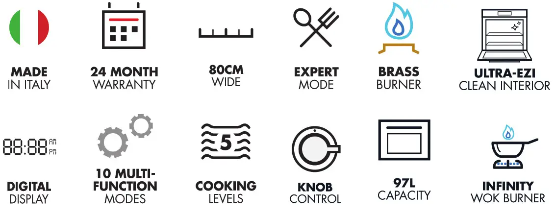 ILVE L08CWMP 80CM PRO-LINE COOKER - 1