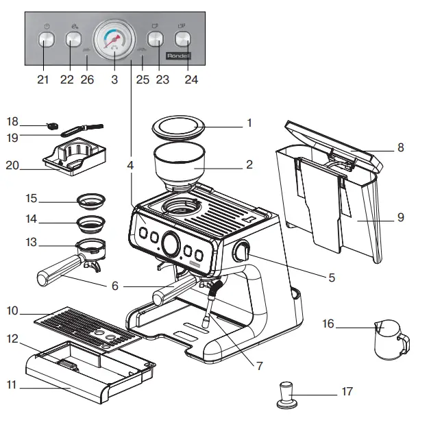 Rondell-RDE-1105-Automatic-Coffee-Machine-fig1