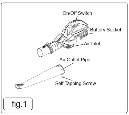 SEALEY-CB20V-20V-Cordless-Leaf-Blower-FIG 1