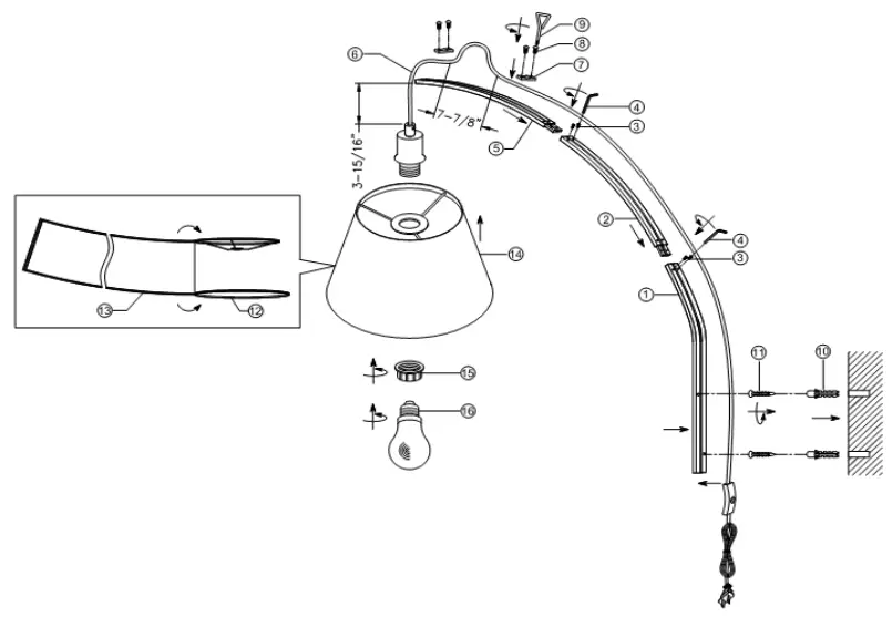 TREND TW40080WH Della 1 Light 18 Inch White Sconce - Overview