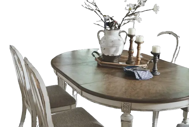 ASHLEY D743-35 Realyn Oval Extendable Dining Table