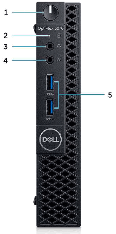 DELL OptiPlex 3070 Micro Factor PC with 9th Gen Intel - Front view