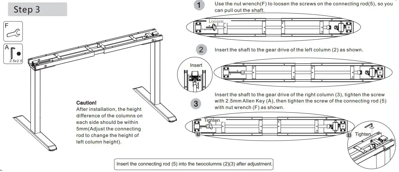 euroseats BUR.SLI Crank adjustable sit-stand frame 75 Installation Guide - Installation Step 3