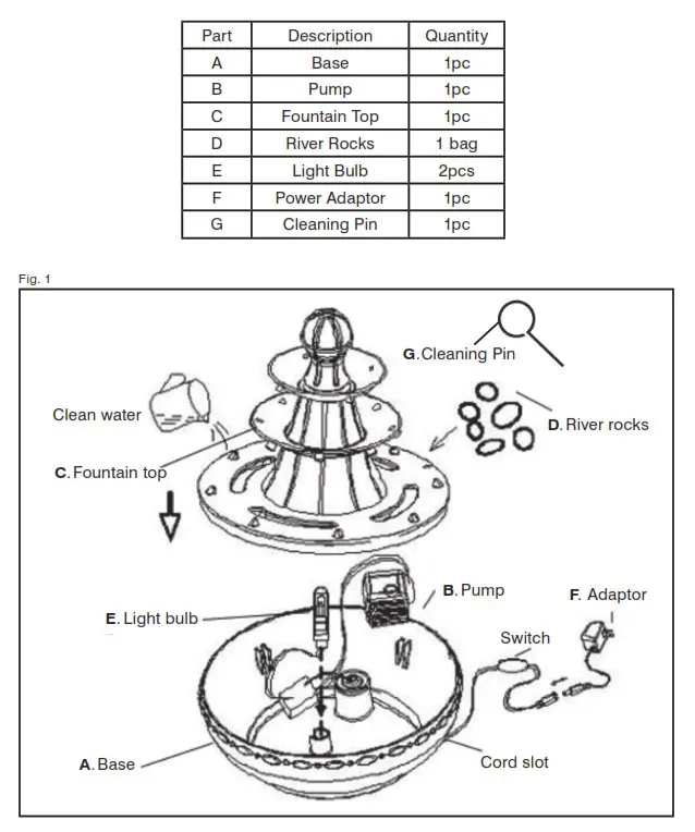 Homedics WFL-NPLI EnviraScape Old Napoli - Assembly and Instructions for Use