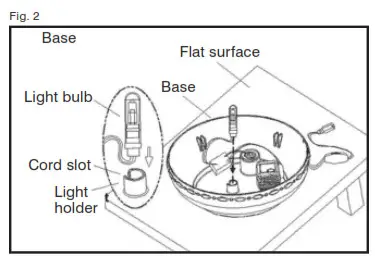 Homedics WFL-NPLI EnviraScape Old Napoli - Insert the light bulb Fig 2