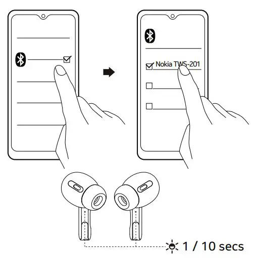NOKIA TWS-201 Go Earbuds+ User Manual - Connecting with your Bluetooth