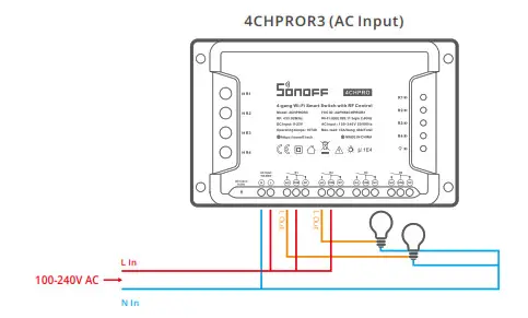 SONOFF 4CHPRO 4 Gang WiFi Smart- 4CHPROR3