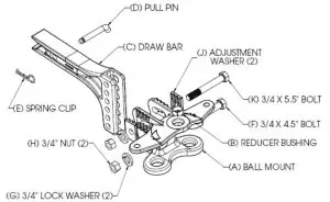49568 Heavy Duty Round Bar Adjustable Weight Distributing Hitches - INITIAL SET-UP