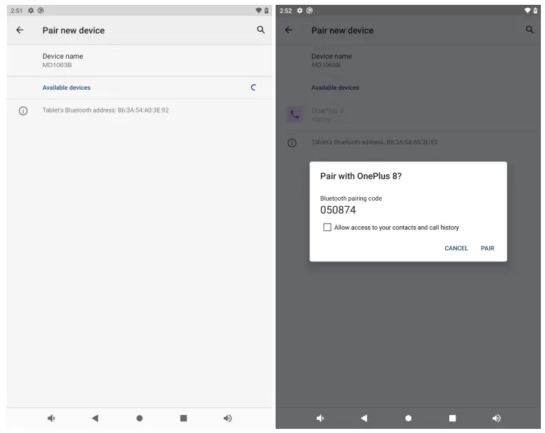 CASA DUARTE SRL MD1063B Tablet PC- Bluetooth Pairing