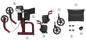 VIVE MOBILITY MOB1018 Wheelchair Rollator - include