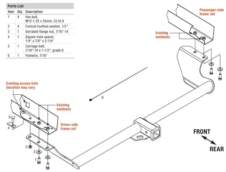CURT Class 3 Trailer Hitch - ASSEMBLY