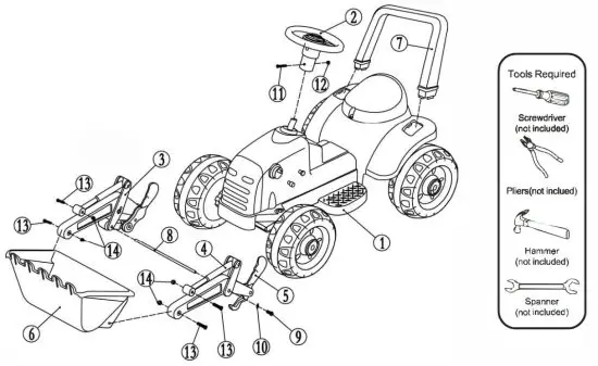 GYMAX GYM05208 Electric Excavator - Diagram