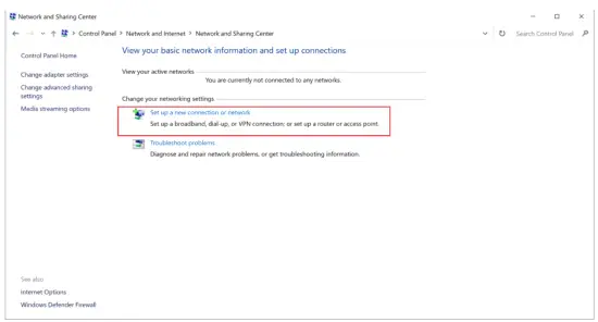 Connecting Windows OS to the Internet