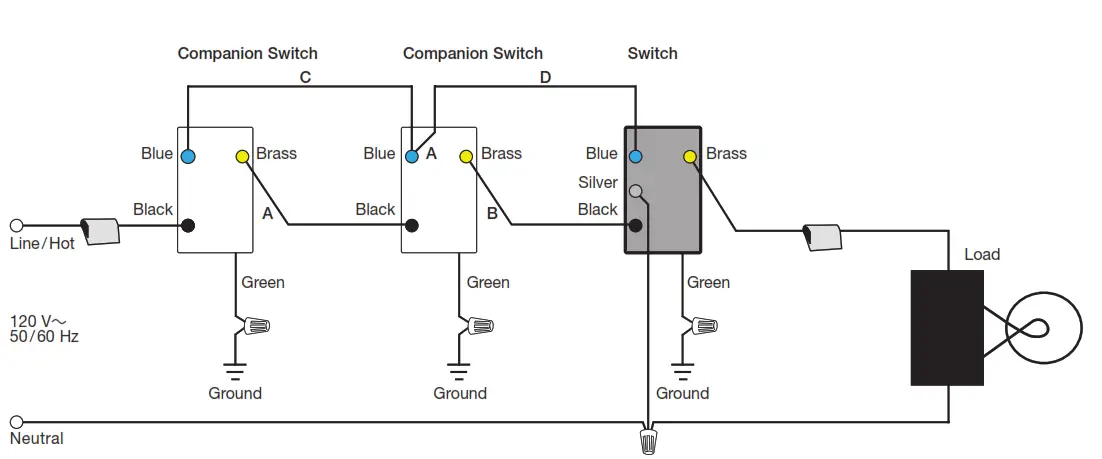 LUTRON RRD 6CL WH 120 VOLT AC AT 50 60 HZ Dimmer Switch - Companion Switch 1